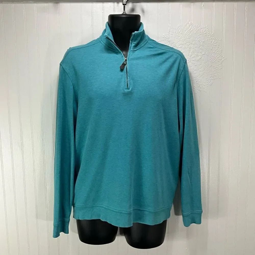JOHNSON & MURPHY 1/4 Zip Long Sleeve Pullover